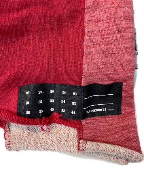 TRAINERBOYS（トレーナーボーイズ）TRAINERBOYS (トレーナーボーイズ) IMA:ZINE (イマジン) 別注ダメージスウェット レッド サイズ:2の古着・服飾アイテム