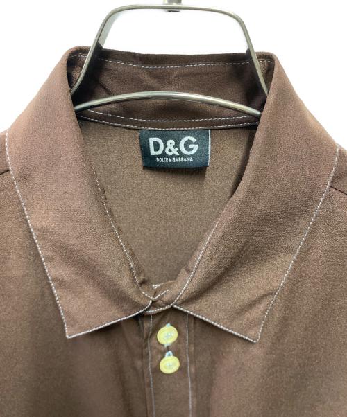 DOLCE & GABBANA（ドルチェ＆ガッバーナ）DOLCE & GABBANA (ドルチェ＆ガッバーナ) 半袖ステッチシャツ ブラウン サイズ:38の古着・服飾アイテム