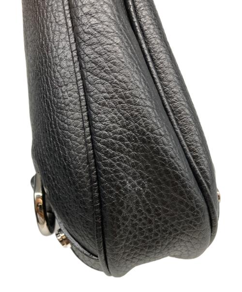 GUCCI（グッチ）GUCCI (グッチ) レザーホーボーバッグ ブラックの古着・服飾アイテム