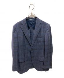 Aquascutum（アクアスキュータム）の古着「シルクリネン混ジャケット」｜ネイビー