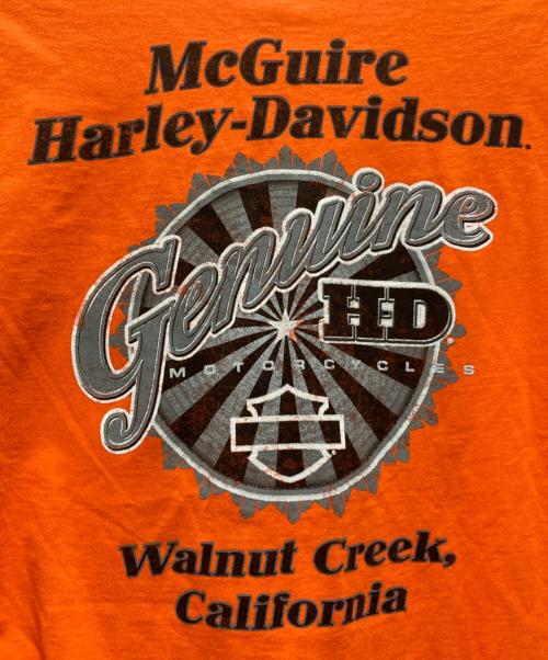 HARLEY-DAVIDSON（ハーレーダビッドソン）HARLEY-DAVIDSON (ハーレーダビッドソン) Hanes (ヘインズ) プリントTシャツ オレンジ サイズ:Mの古着・服飾アイテム