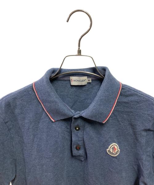 MONCLER（モンクレール）MONCLER (モンクレール) ロゴワッペンポロシャツ ブルー サイズ:Mの古着・服飾アイテム