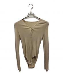 TODAYFUL（トゥデイフル）の古着「Henleyneck Knit Rompers」｜ベージュ