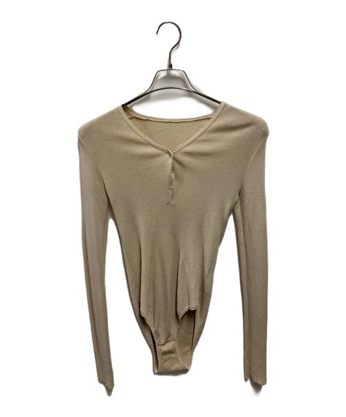 TODAYFUL（トゥデイフル）TODAYFUL (トゥデイフル) Henleyneck Knit Rompers ベージュ サイズ:FREEの古着・服飾アイテム