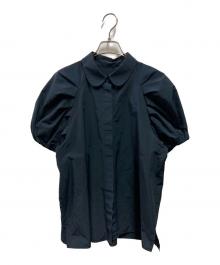 machatt（マチャット）の古着「タックスリーブパフブラウス」｜ブラック