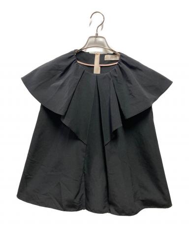 中古・古着通販】Heve (ヘイヴ) ラッフルグログラントップス ブラック