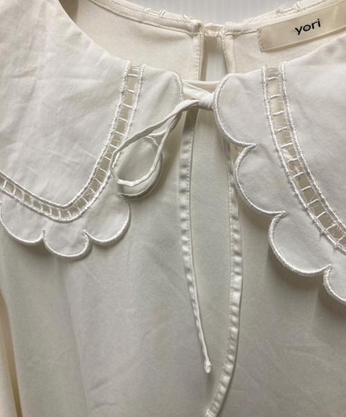 YORI（ヨリ）YORI (ヨリ) スカラップカラーTEE ホワイト サイズ:Freeの古着・服飾アイテム