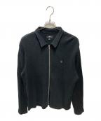 stussyステューシー）の古着「BIG THERMAL ZIP SHIRT」｜ブラック