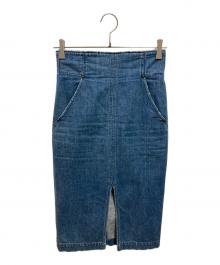 Mame Kurogouchi（マメクロゴウチ）の古着「デニムスカート MM17SS-SK047」｜インディゴ