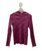 BALENCIAGAバレンシアガ）の古着「ロゴリブニット」｜ボルドー