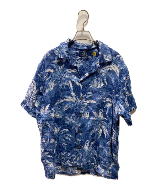 POLO RALPH LAUREN（ポロ・ラルフローレン）POLO RALPH LAUREN (ポロ・ラルフローレン) オープンカラーリネンシャツ ブルー サイズ:Ｍの古着・服飾アイテム