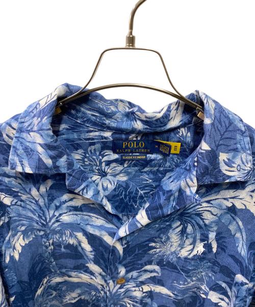 POLO RALPH LAUREN（ポロ・ラルフローレン）POLO RALPH LAUREN (ポロ・ラルフローレン) オープンカラーリネンシャツ ブルー サイズ:Ｍの古着・服飾アイテム