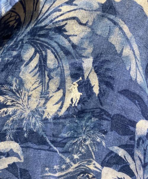 POLO RALPH LAUREN（ポロ・ラルフローレン）POLO RALPH LAUREN (ポロ・ラルフローレン) オープンカラーリネンシャツ ブルー サイズ:Ｍの古着・服飾アイテム