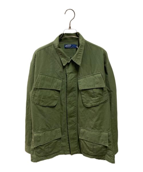 POLO RALPH LAUREN（ポロ・ラルフローレン）POLO RALPH LAUREN (ポロ・ラルフローレン) リップストップ ユーティリティ オーバーシャツ グリーン サイズ:Ｍの古着・服飾アイテム