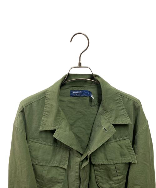 POLO RALPH LAUREN（ポロ・ラルフローレン）POLO RALPH LAUREN (ポロ・ラルフローレン) リップストップ ユーティリティ オーバーシャツ グリーン サイズ:Ｍの古着・服飾アイテム