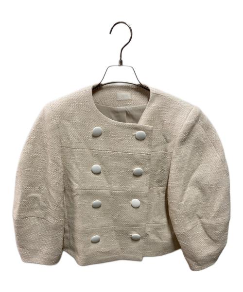 cygne（シーニュ）cygne (シーニュ) コットンツイードジャケット ベージュの古着・服飾アイテム