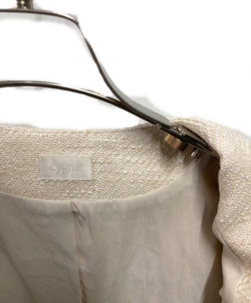 cygne（シーニュ）cygne (シーニュ) コットンツイードジャケット ベージュの古着・服飾アイテム