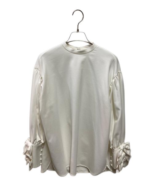 shirocon yori（シロコン ヨリ）shirocon yori (シロコン ヨリ) リボンカフスブラウス ホワイト サイズ:34の古着・服飾アイテム