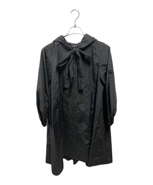 YORI（ヨリ）YORI (ヨリ) ビッグリボン撥水ロングパーカー ブラック サイズ:FREEの古着・服飾アイテム