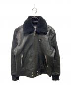 DIESELディーゼル）の古着「ファー付レザージャケット」｜ブラック
