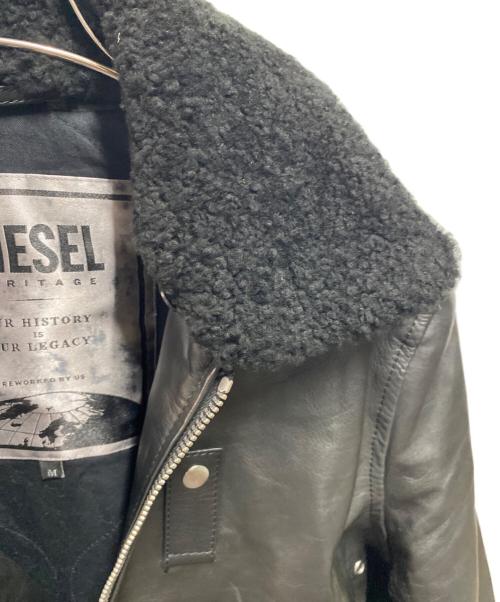 DIESEL（ディーゼル）DIESEL (ディーゼル) ファー付レザージャケット ブラック サイズ:Mの古着・服飾アイテム
