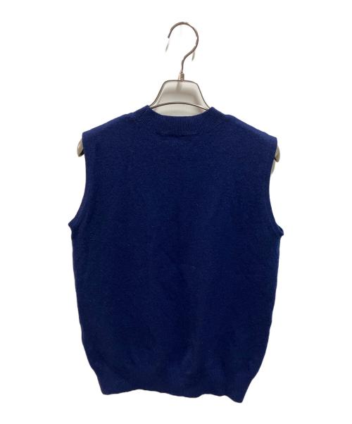 ebure（エブール）ebure (エブール) カシミヤニットベスト ブルー サイズ:freeの古着・服飾アイテム