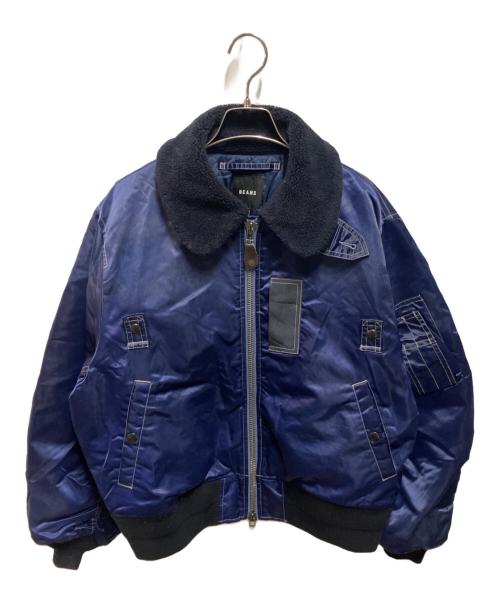BEAMS（ビームス）BEAMS (ビームス) ワイドショートフィット B-15タイプ フライトジャケット ブルー サイズ:Mの古着・服飾アイテム