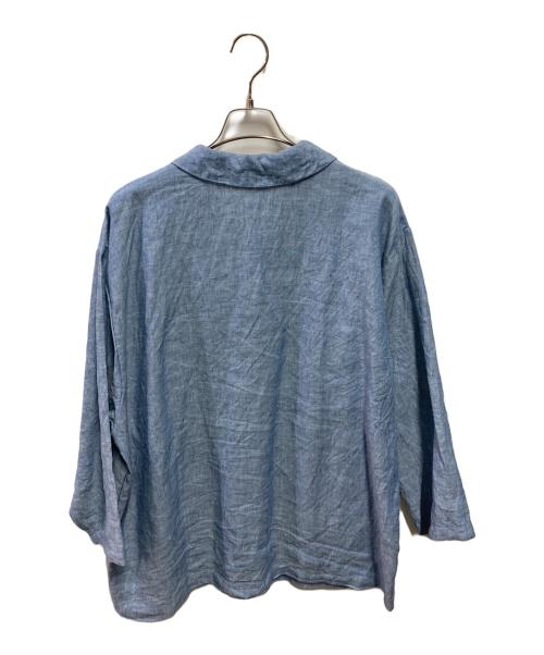 mizuiro-ind（ミズイロインド）mizuiro-ind (ミズイロインド) リネンワイドワークシャツ ブルー サイズ:FREEの古着・服飾アイテム