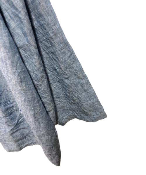 mizuiro-ind（ミズイロインド）mizuiro-ind (ミズイロインド) リネンワイドワークシャツ ブルー サイズ:FREEの古着・服飾アイテム