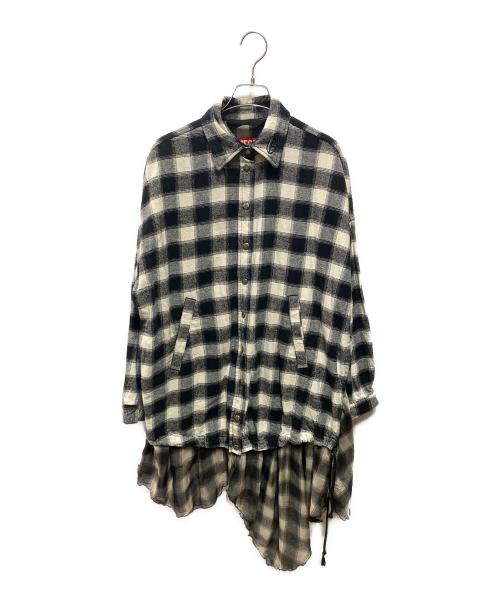 DIESEL（ディーゼル）DIESEL (ディーゼル) D-ANKITAブロックチェックミディシャツドレス ブラック サイズ:36の古着・服飾アイテム