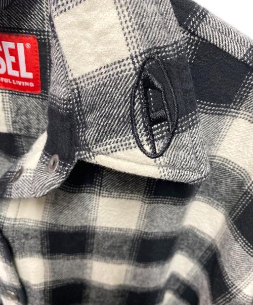 DIESEL（ディーゼル）DIESEL (ディーゼル) D-ANKITAブロックチェックミディシャツドレス ブラック サイズ:36の古着・服飾アイテム