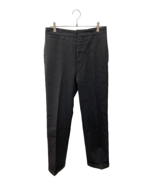 RRL（ダブルアールエル）RRL (ダブルアールエル) ウールストライプバックルパンツ ブラック サイズ:30の古着・服飾アイテム