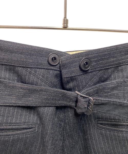 RRL（ダブルアールエル）RRL (ダブルアールエル) ウールストライプバックルパンツ ブラック サイズ:30の古着・服飾アイテム
