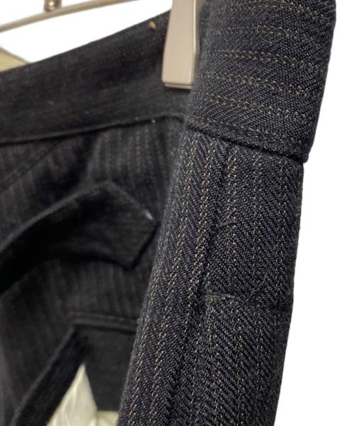 RRL（ダブルアールエル）RRL (ダブルアールエル) ウールストライプバックルパンツ ブラック サイズ:30の古着・服飾アイテム