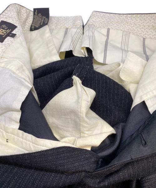 RRL（ダブルアールエル）RRL (ダブルアールエル) ウールストライプバックルパンツ ブラック サイズ:30の古着・服飾アイテム