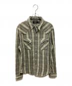RRLダブルアールエル）の古着「Slim Fit Plaid Twill Western Shirt」｜グリーン