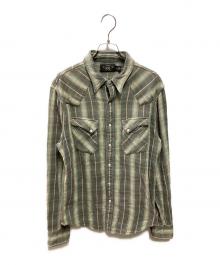 RRL（ダブルアールエル）の古着「Slim Fit Plaid Twill Western Shirt」｜グリーン
