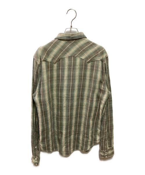 RRL（ダブルアールエル）RRL (ダブルアールエル) Slim Fit Plaid Twill Western Shirt グリーン サイズ:Ｍの古着・服飾アイテム