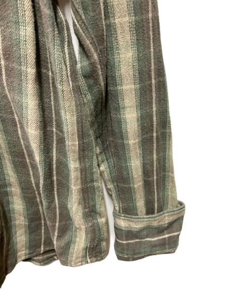 RRL（ダブルアールエル）RRL (ダブルアールエル) Slim Fit Plaid Twill Western Shirt グリーン サイズ:Ｍの古着・服飾アイテム
