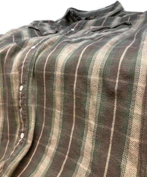RRL（ダブルアールエル）RRL (ダブルアールエル) Slim Fit Plaid Twill Western Shirt グリーン サイズ:Ｍの古着・服飾アイテム