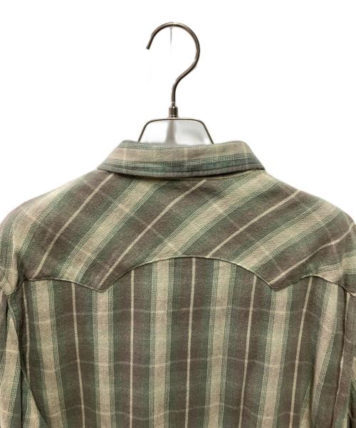 RRL（ダブルアールエル）RRL (ダブルアールエル) Slim Fit Plaid Twill Western Shirt グリーン サイズ:Ｍの古着・服飾アイテム