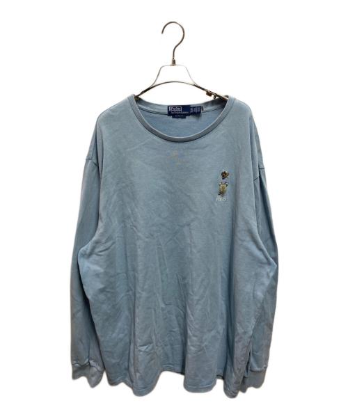 POLO RALPH LAUREN（ポロ・ラルフローレン）POLO RALPH LAUREN (ポロ・ラルフローレン) ポロベア刺繍Tシャツ ブルー サイズ:ＸＸＬの古着・服飾アイテム