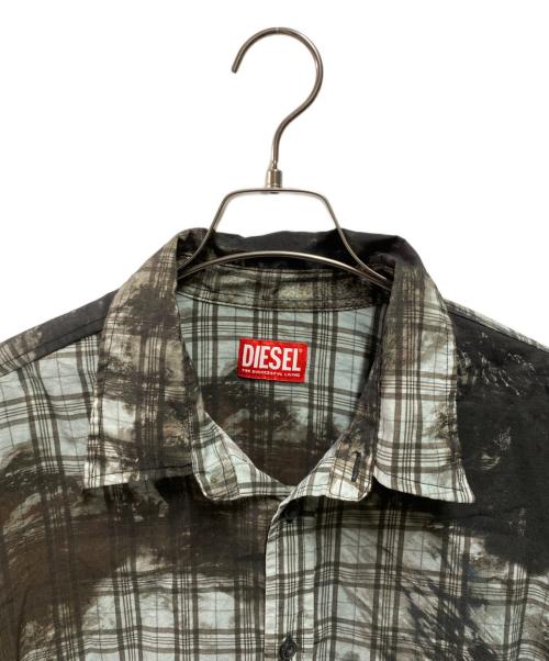 DIESEL（ディーゼル）DIESEL (ディーゼル) S-Umbe-Ssl-Globe Shirt ブラウン サイズ:48の古着・服飾アイテム