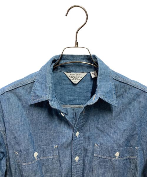 Americana（アメリカーナ）Americana (アメリカーナ) シャンブレーシャツ インディゴ サイズ:サイズ詳細参照の古着・服飾アイテム