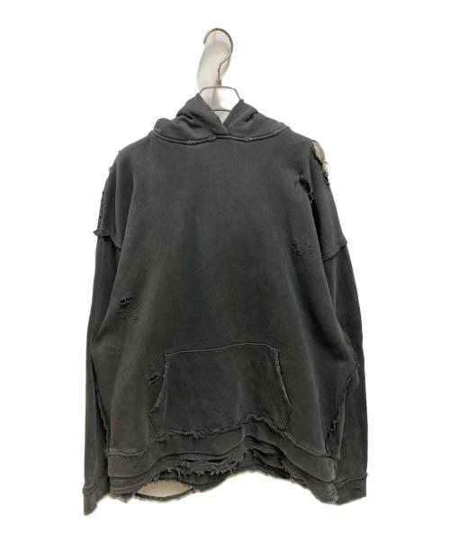 PERVERZE（パーバーズ）PERVERZE (パーバーズ) DISTRESS Step Layered Hoodie グレー サイズ:FREEの古着・服飾アイテム
