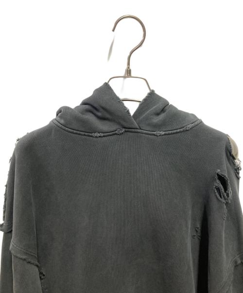 PERVERZE（パーバーズ）PERVERZE (パーバーズ) DISTRESS Step Layered Hoodie グレー サイズ:FREEの古着・服飾アイテム