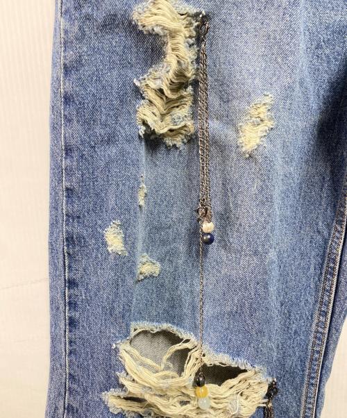 amok（アモク）amok (アモク) チェーンダメージデニムパンツ インディゴ サイズ:Ｍの古着・服飾アイテム