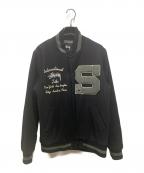 stussyステューシー）の古着「Big S Letterman Jacket」｜ブラック