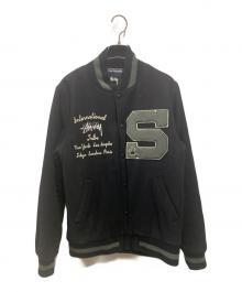 stussy（ステューシー）の古着「Big S Letterman Jacket」｜ブラック