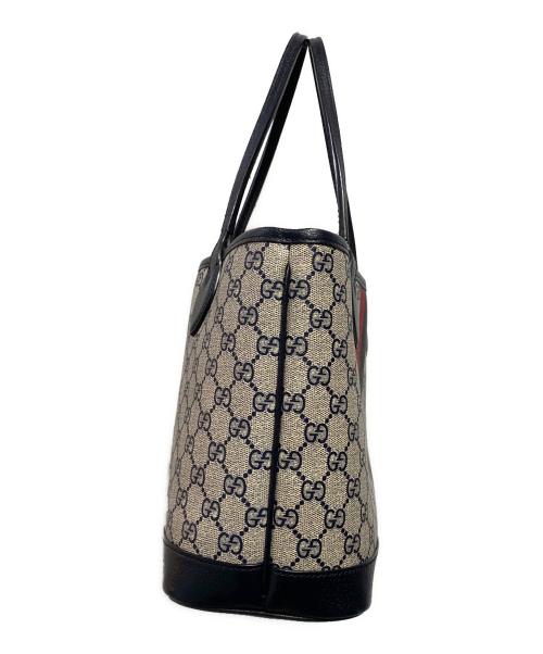 GUCCI（グッチ）GUCCI (グッチ) オフィディア GGスプリームスモールトートバッグ 726762 OPHIDIA SM  ベージュ×ネイビーの古着・服飾アイテム